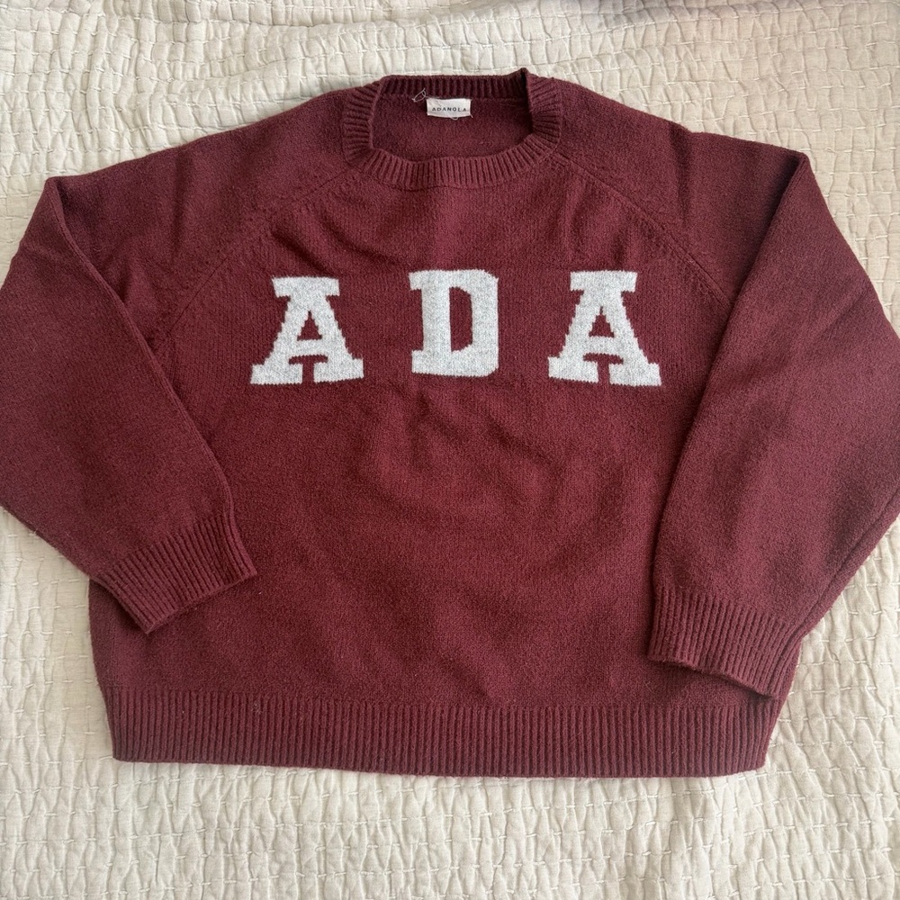 Adanola Burgundy Oversized Knit Sweater